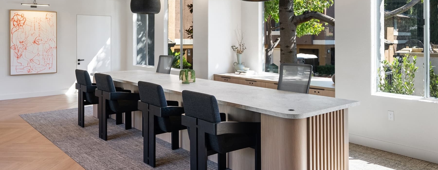 lounge room with a large conference table
